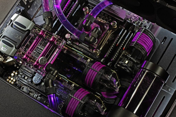 (机箱MOD)华硕X99 Strix+EVGA 1080 紫色风格装机秀图片