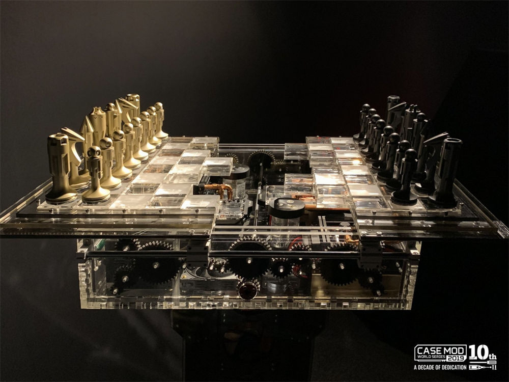 双水冷系统双CPU水冷MOD主机：国际象棋棋盘桌图片
