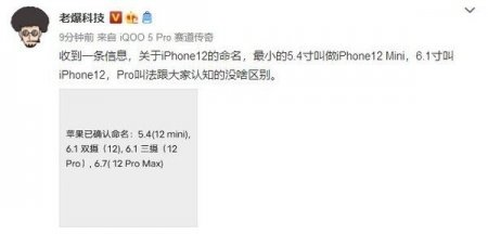 iPhone 12系列如何命名全新的名字曝光传记发布于10/13