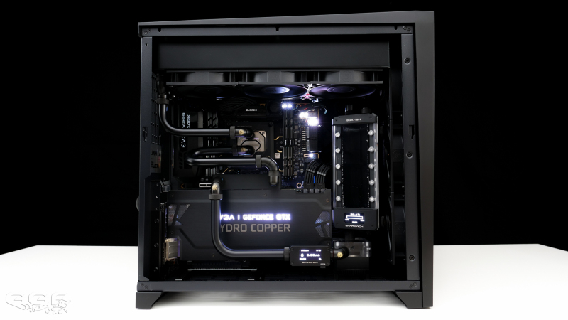 联力Lianli PC-O11 Air RGB黑色调水冷电脑改装方案图片